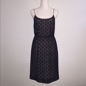 J Crew Black Lace Blouson Dress